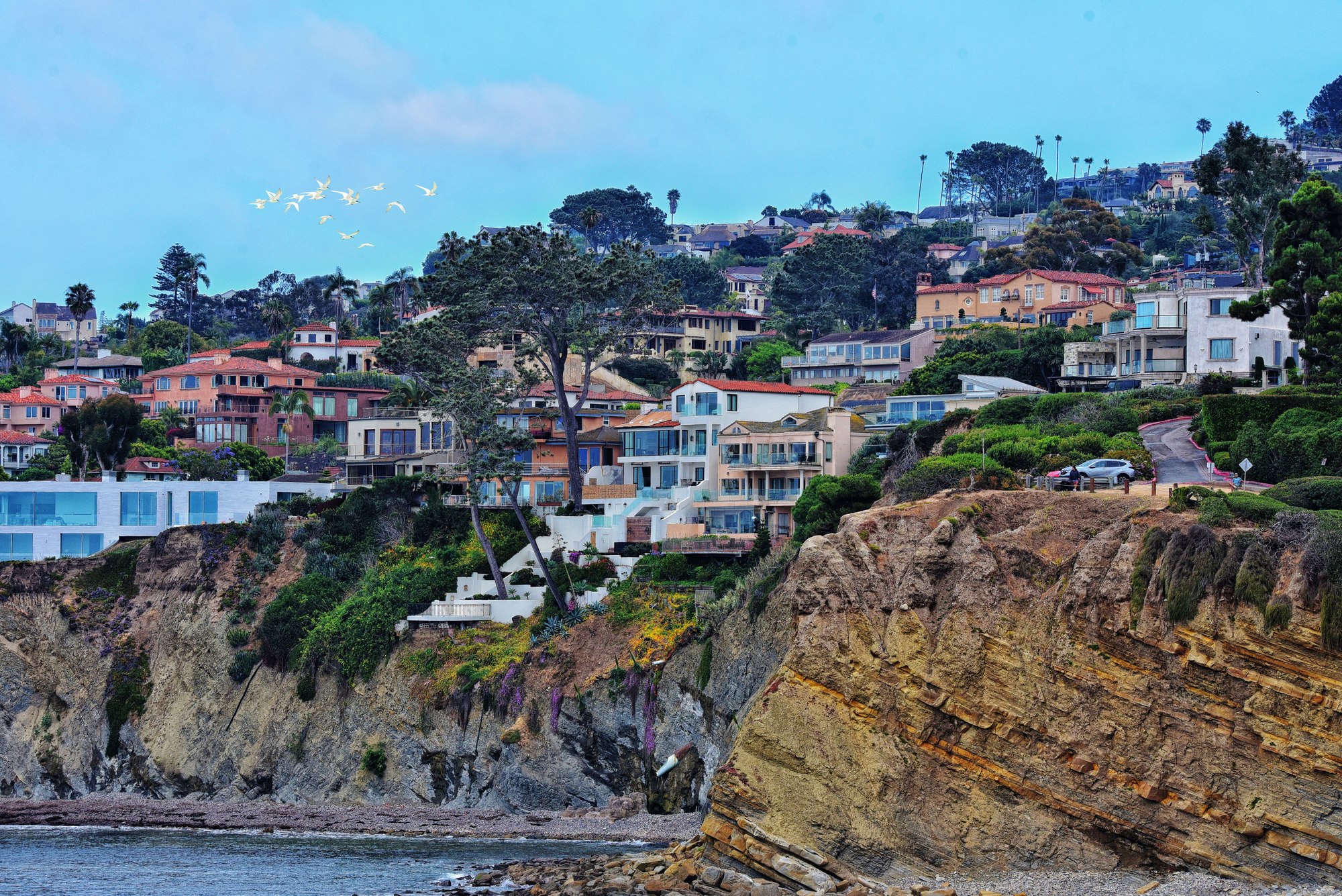 Luxury coastal homes on San Diego cliffs