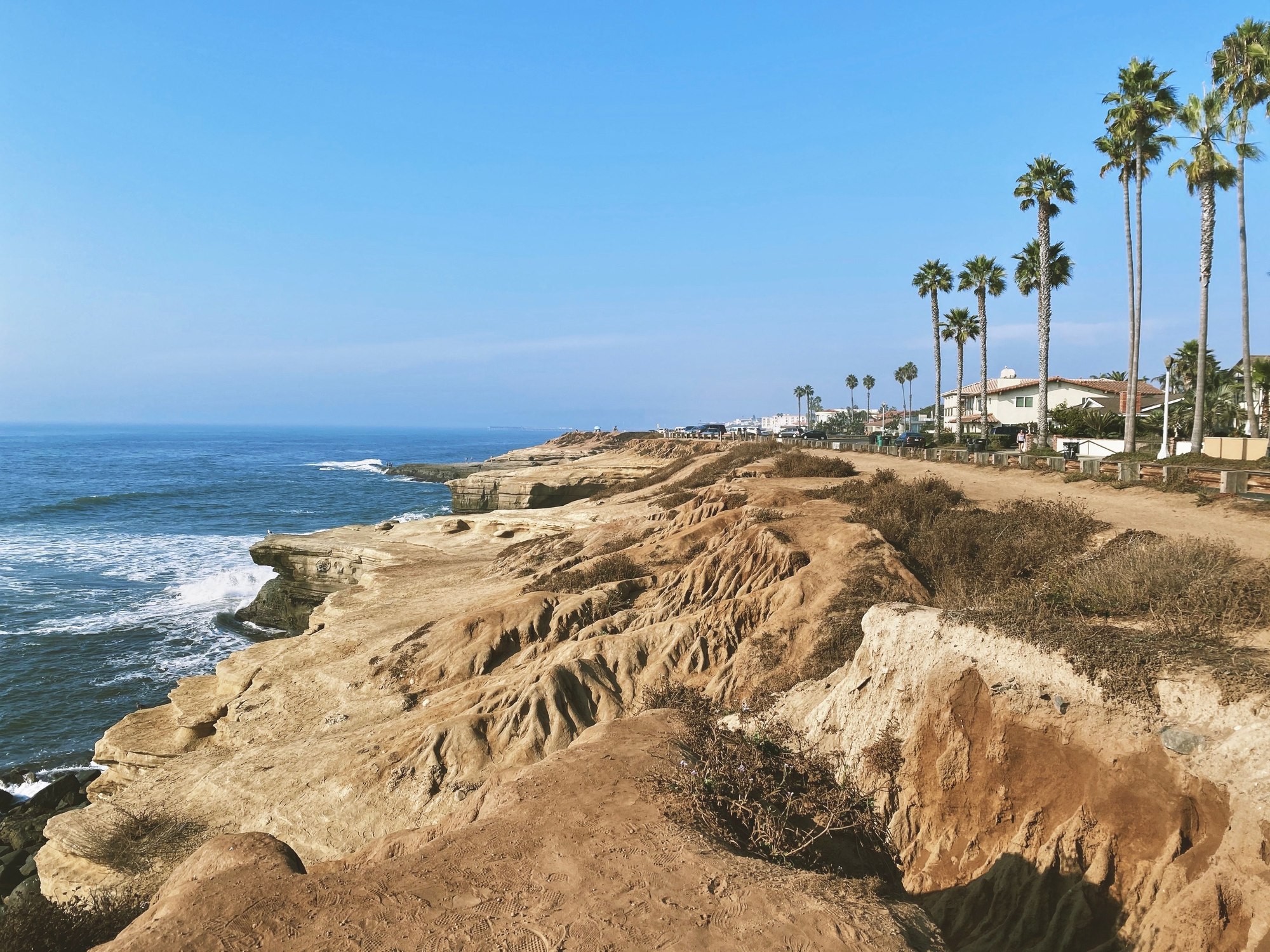 San Diego coastal bluffs with evening light