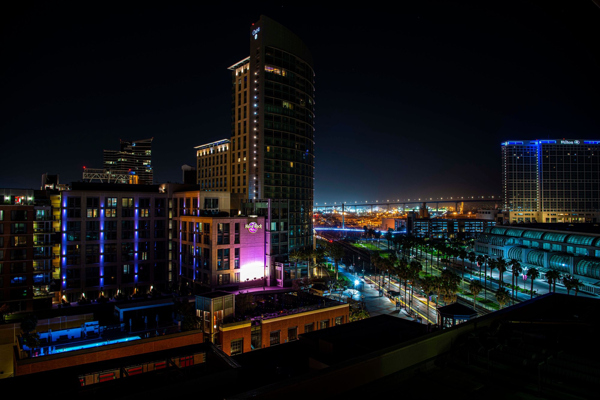 San Diego waterfront at dusk